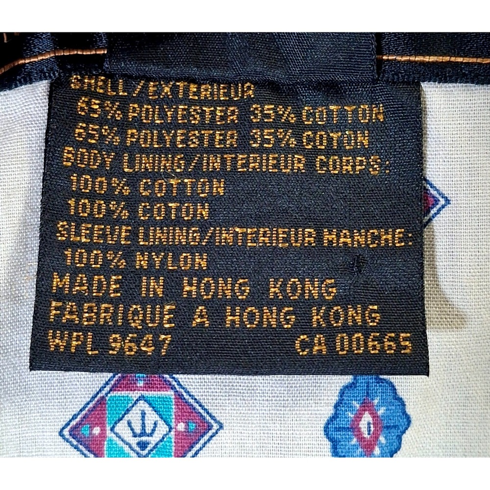VTG Eddie Bauer Bi-Swing Jacket Men's Small Blue Bomber Lined 90s Geometric - Picture 7 of 10